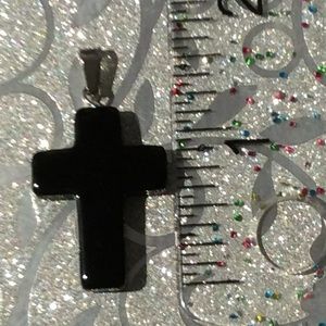 Black Agate Cross Pendant